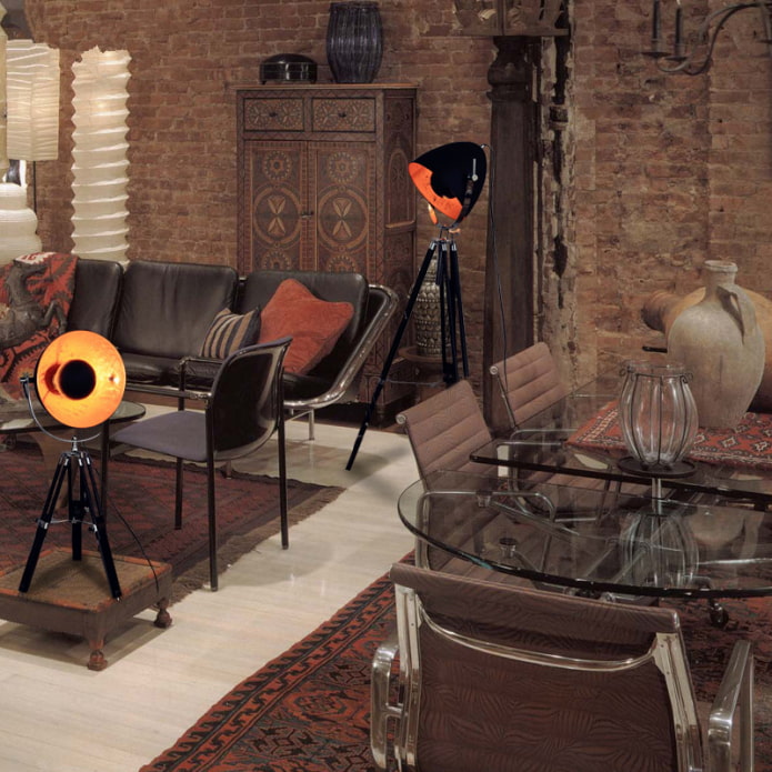 Spotlight in the interior in the loft style Spotlight in the interior in the loft style