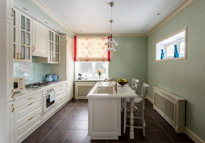 plain walls in the kitchen