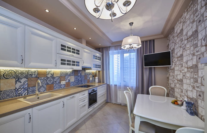 wallpaper with print for kitchen