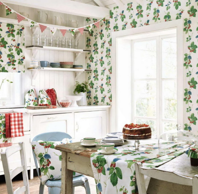 wallpaper with bright print