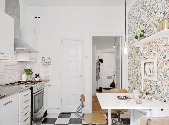 scandi wallpaper for kitchen