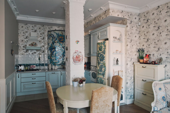 kitchen living room in a country house