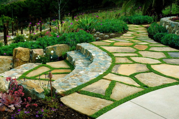 Natural stone walkway and stairs Natural stone walkway and stairs