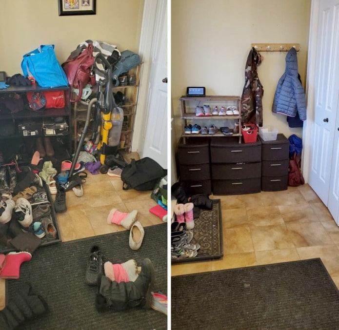 Mess in the hallway Mess in the hallway