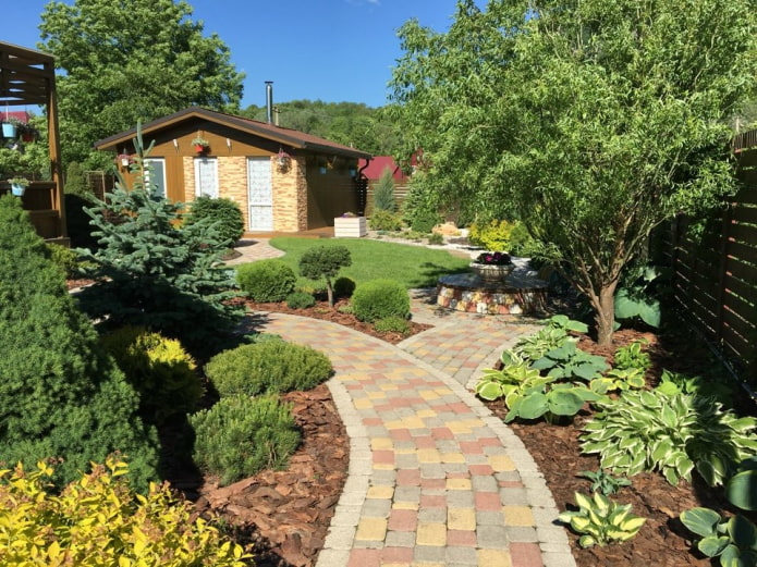 paved paths in the garden paved paths in the garden