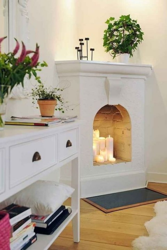 White fireplace