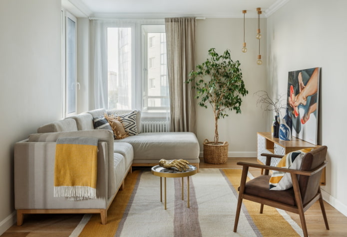 Pendant lights in the corner