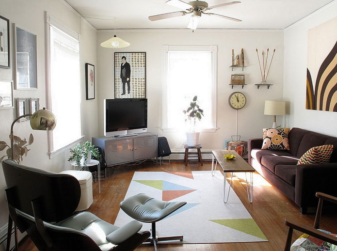 TV in the corner of the living room