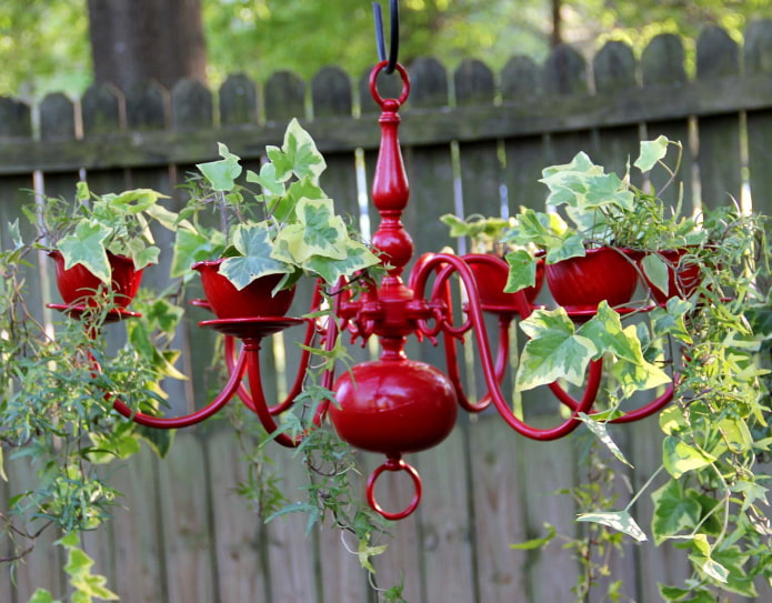 Chandelier with plants