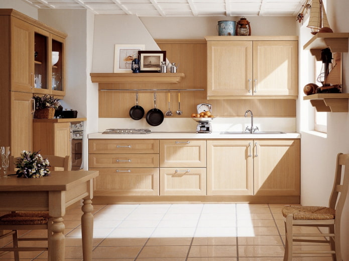 Kitchen with a square box in the corner