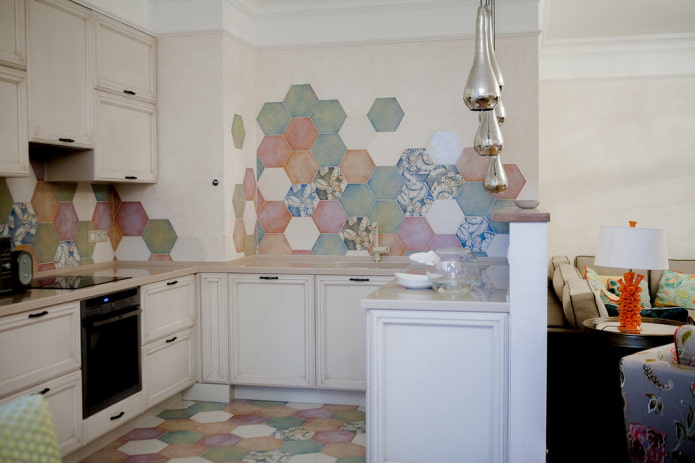 Bright kitchen with a box in the corner