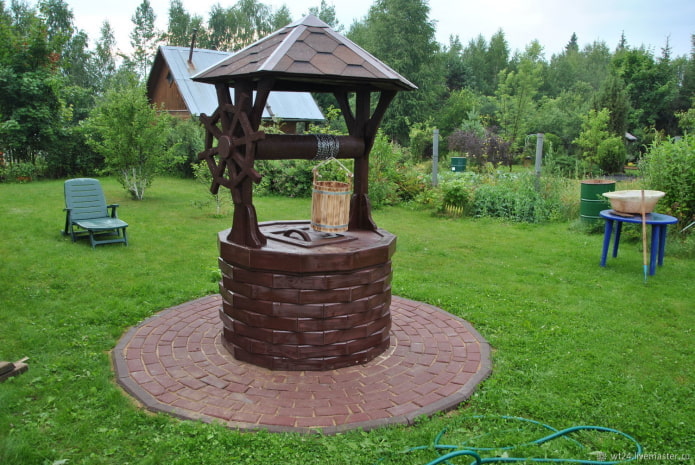 steering wheel on the well