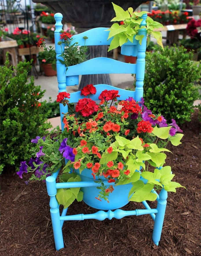 Flower bed from a chair Flower bed from a chair