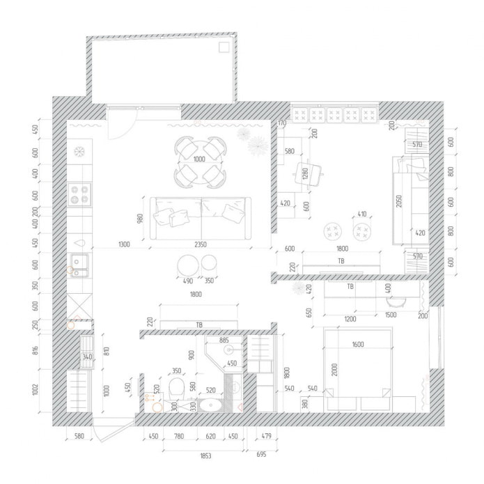 Floor plan with furniture Floor plan with furniture