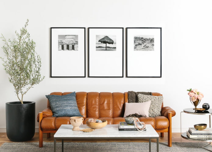 Modular paintings above the sofa Modular paintings above the sofa