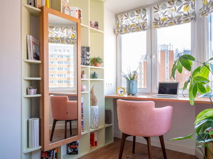 Ironing board behind the mirror