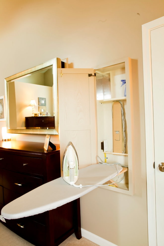 Ironing board in the cupboard