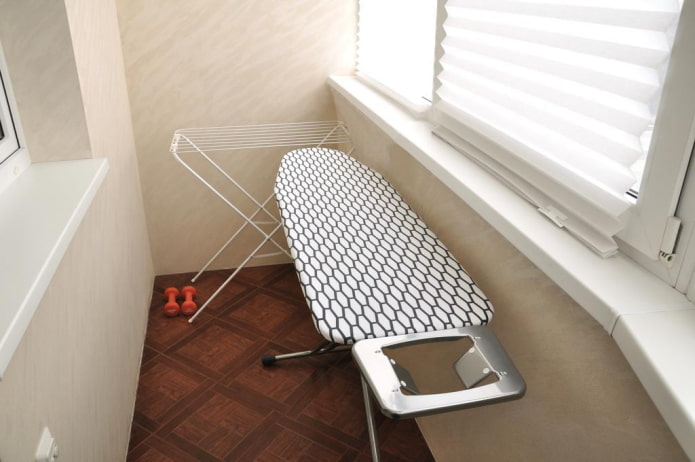 Ironing board on the balcony