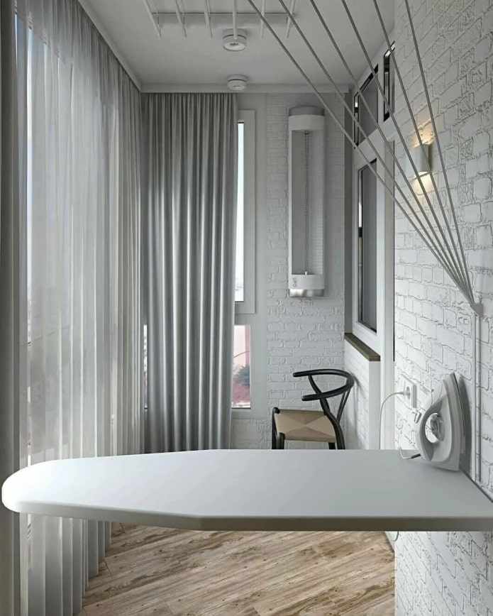 Ironing board across the balcony