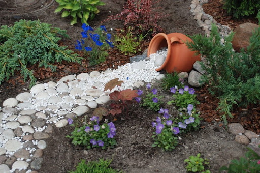 a stream with a jug in the country