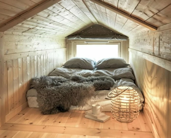 cozy bedroom in the attic