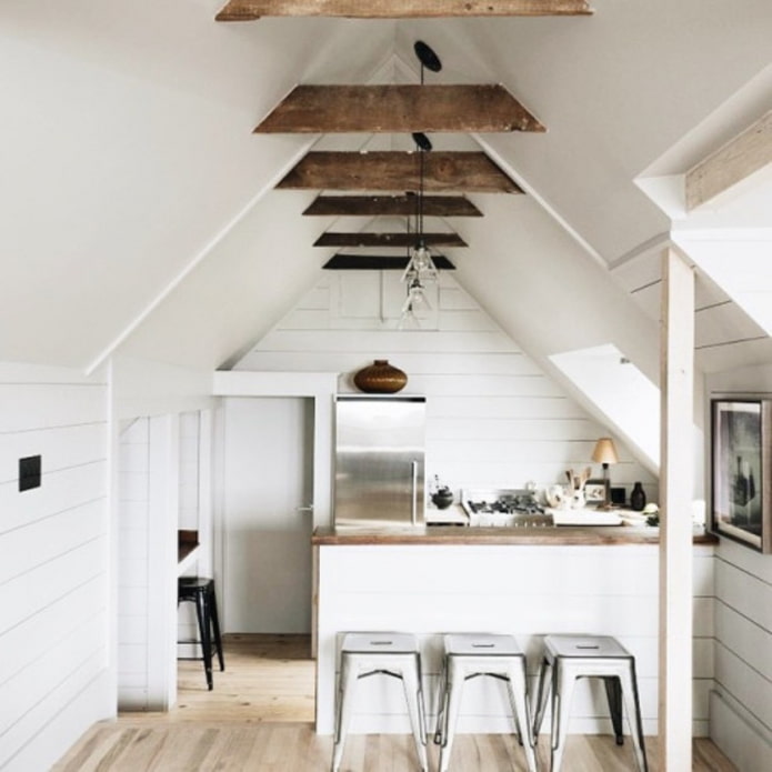 kitchen in the attic
