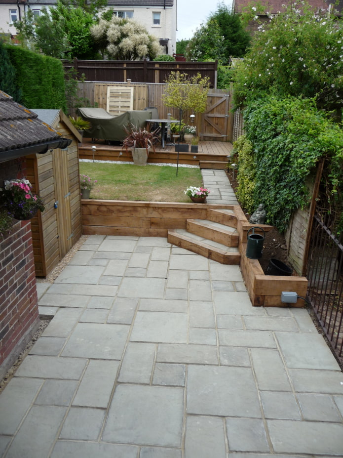 narrow area with terraces