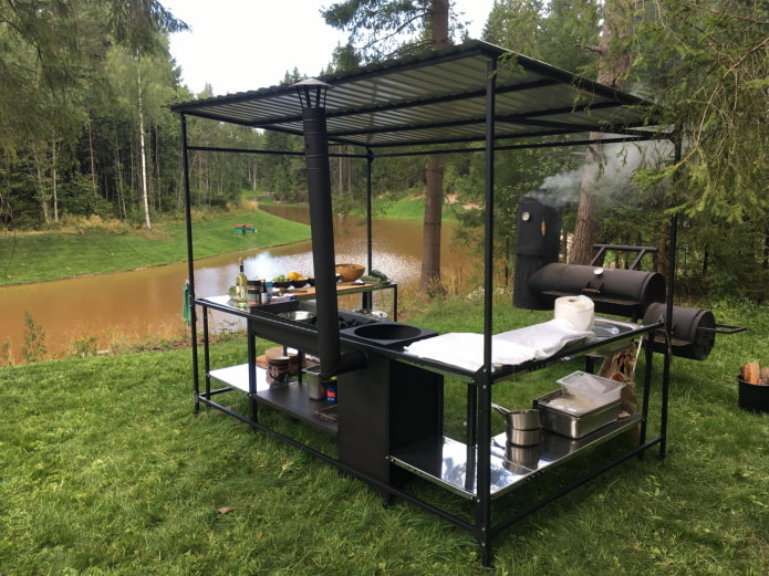 iron barbecue area iron barbecue area