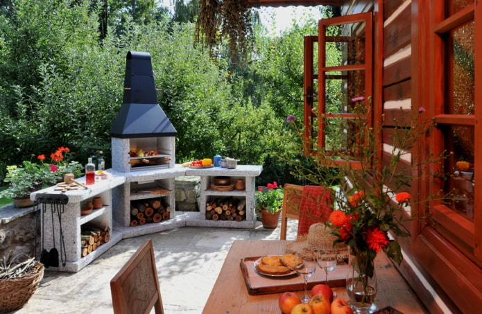 open oven on the veranda open oven on the veranda