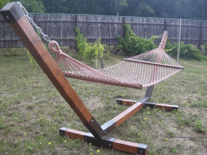 hammock on a wooden frame