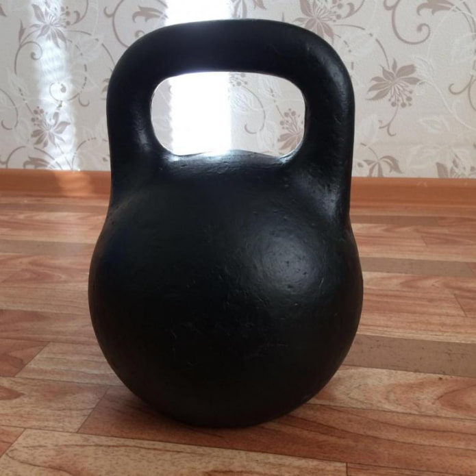 kettlebell on linoleum kettlebell on linoleum