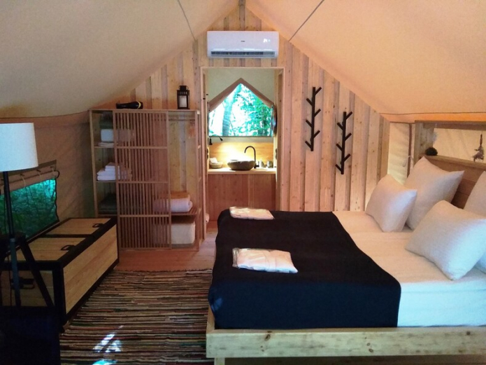 interior in the tent