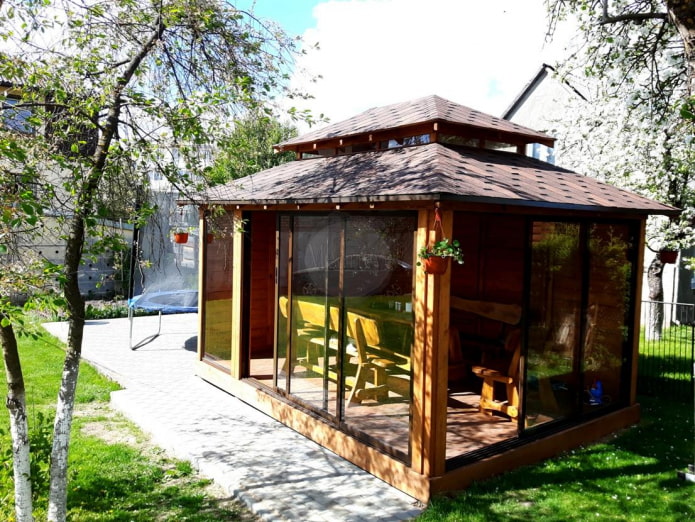 closed gazebo in the country closed gazebo in the country