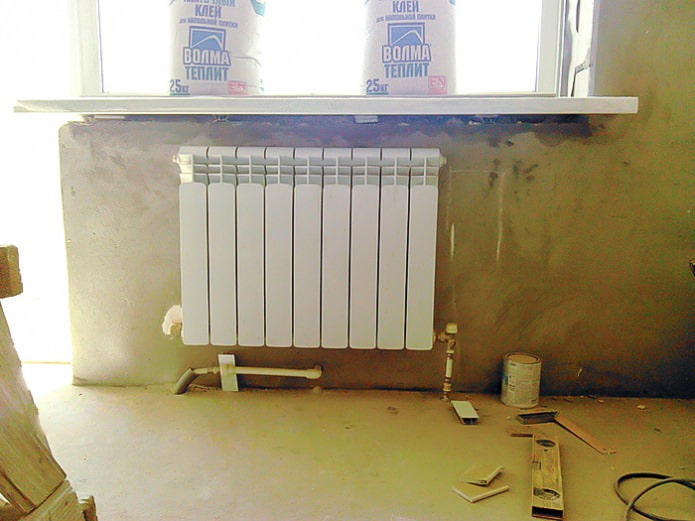 installation of a plasterboard niche for a battery installation of a plasterboard niche for a battery