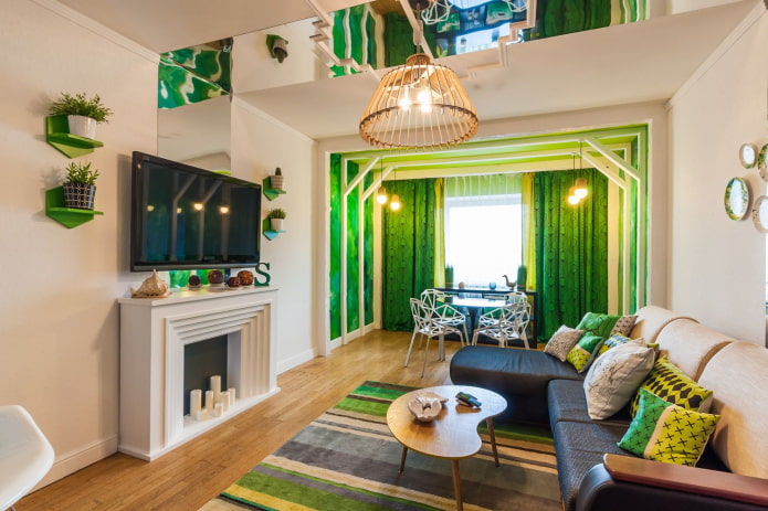 green color in the interior