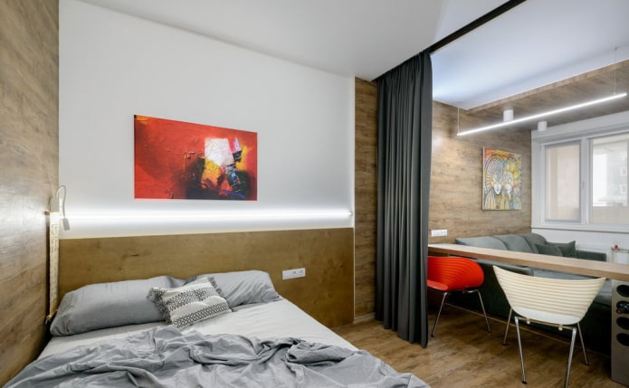 one-room with a bedroom