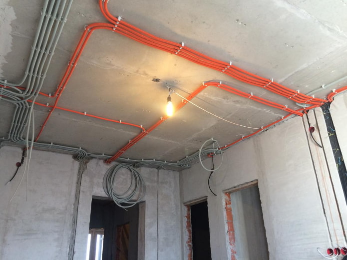 laying of wiring in the apartment