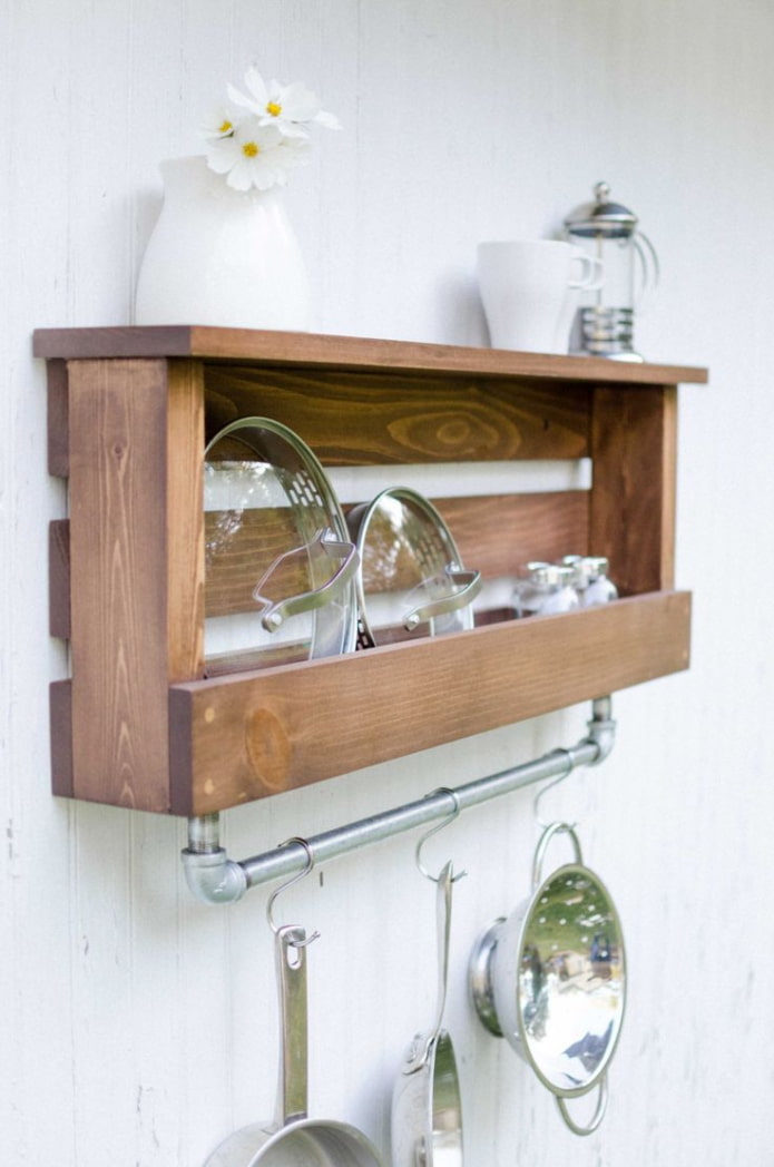 Wooden shelf for kitchen