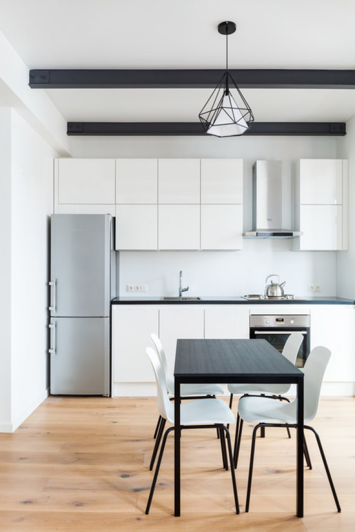 working triangle in a straight kitchen