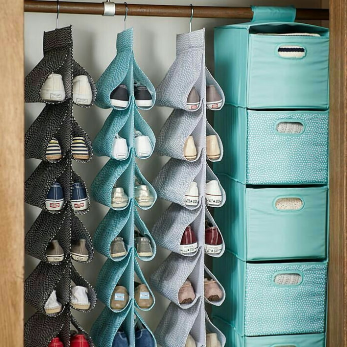textile organizers in the closet