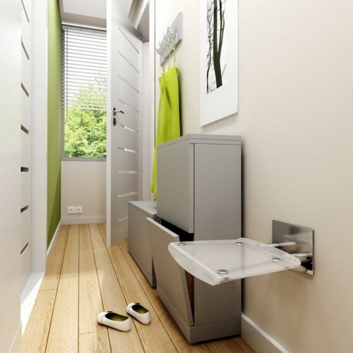 folding chair in the hallway