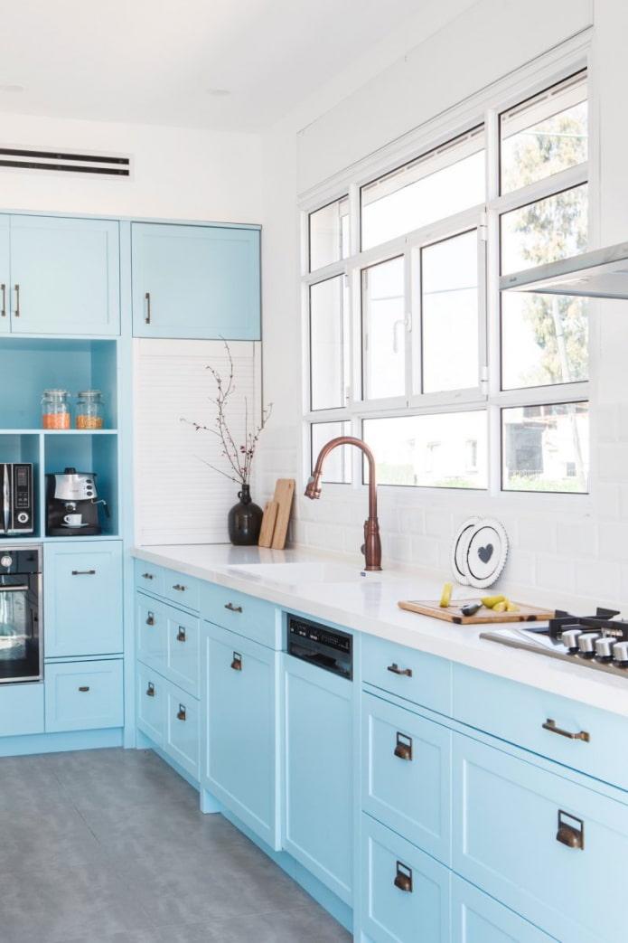pale blue kitchen