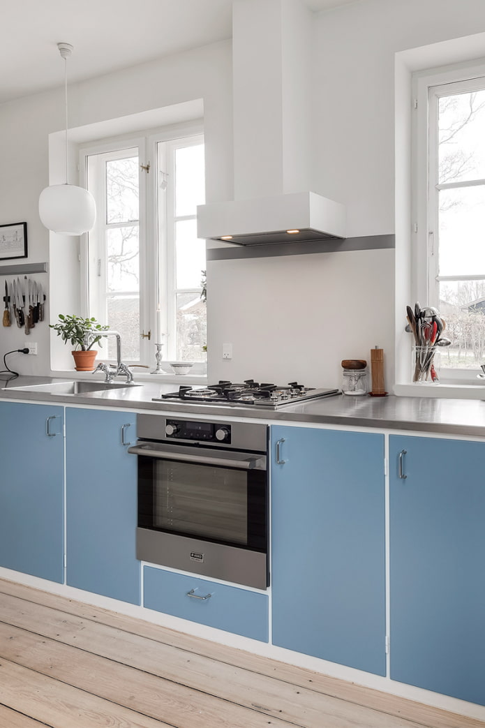 kitchen without upper cabinets