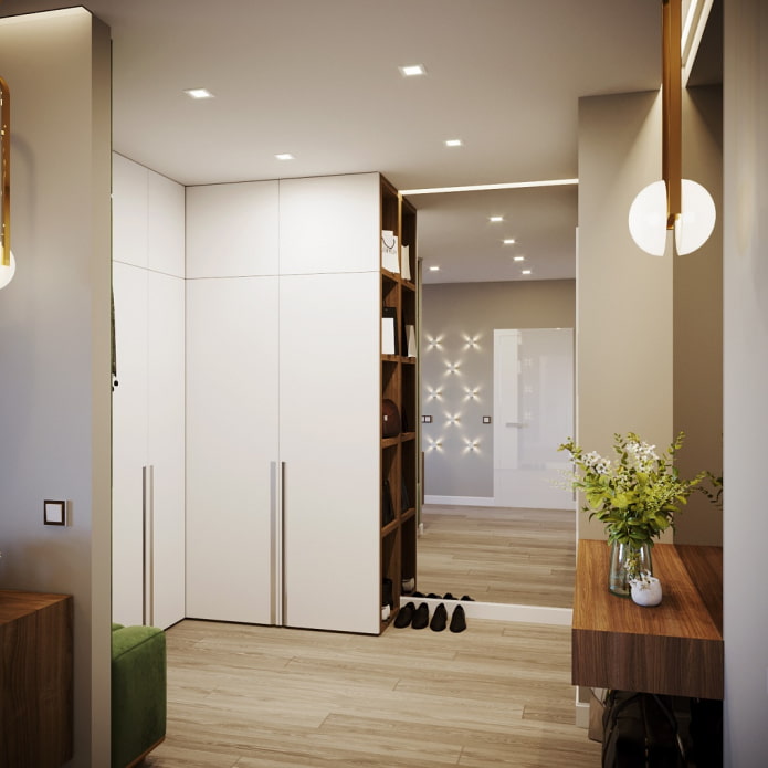 wardrobes to the ceiling in the hallway