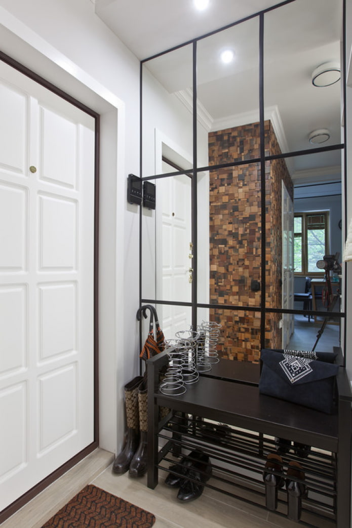 mirrored wall in the hallway mirrored wall in the hallway