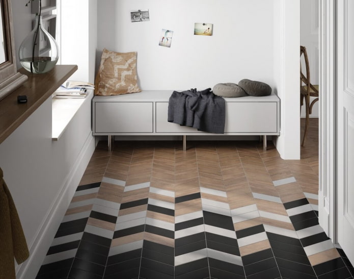 herringbone tile laying