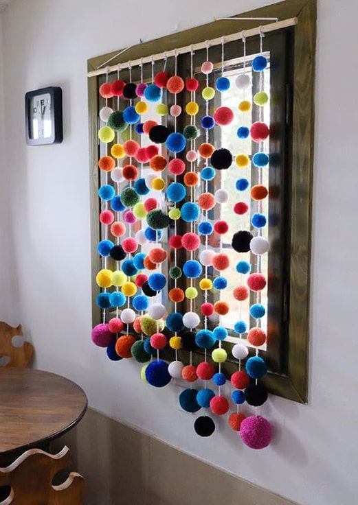 Garland in the nursery at the window