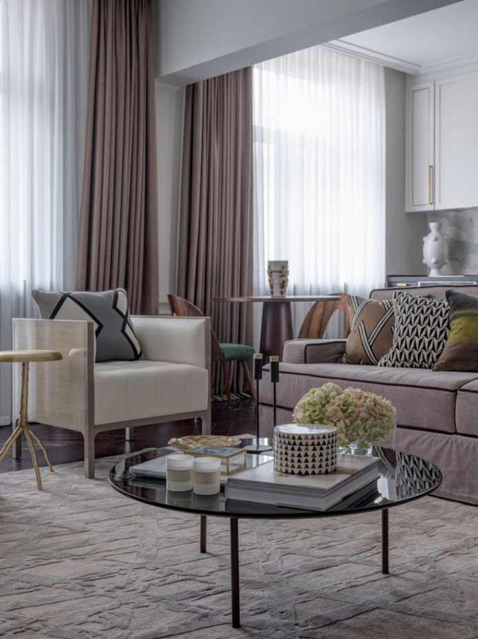 zoning of the kitchen-living room