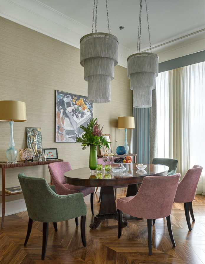 Oval table with soft chairs Oval table with soft chairs