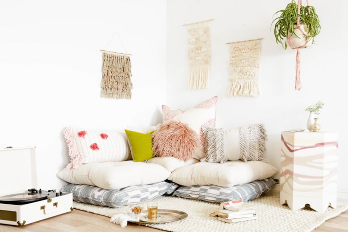 Sofa made of pillows Sofa made of pillows